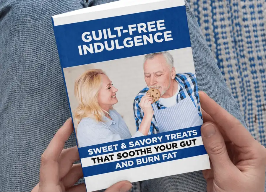 Synogut free bonus, Guilt Free Indulgence ebook, sweet and savory gut friendly treats